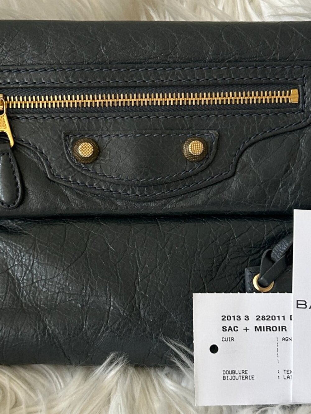 Balenciaga The Giant 12 Envelope Clutch in Dark Gris Agneau